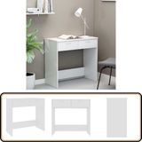 vidaXL Bureau - Wit - Bewerkt Hout - 2 Lades