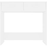 vidaXL Bureau - Wit - Bewerkt Hout - 2 Lades