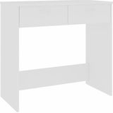 vidaXL Bureau - Wit - Bewerkt Hout - 2 Lades
