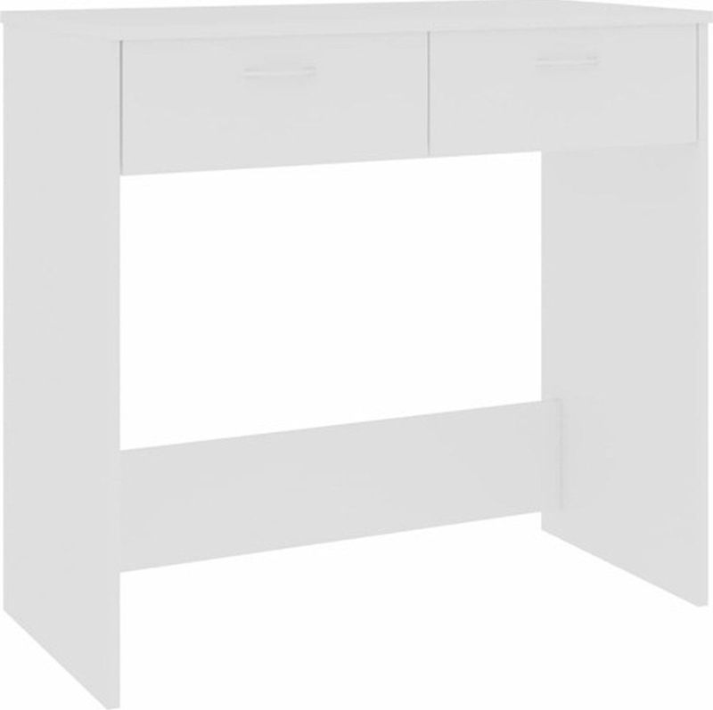 vidaXL Bureau - Wit - Bewerkt Hout - 2 Lades