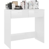 VidaXL Bureau 80x40x75 cm - Bewerkt Hout - Hoogglans Wit