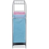 Wasmand - Roze en Blauw - IJzeren Frame - 2-delige Set
