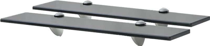 Wandplank - Zwart - Gehard Veiligheidsglas - 50 x 10 cm