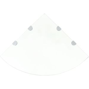 vidaXL Eckregale 2 Stk. mit Verchromten Halterungen Glas Transparent