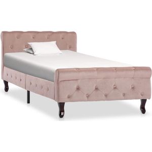 vidaXL-Bedframe-fluweel-roze-90x200-cm