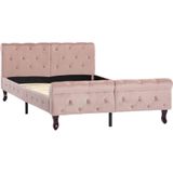 VidaXL Bedframe Fluweel Roze 120x200 cm