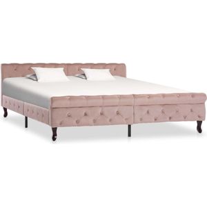 VidaXL Bedframe Fluweel Roze 180x200 cm