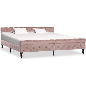 VidaXL Bedframe Fluweel Roze 200x200 cm