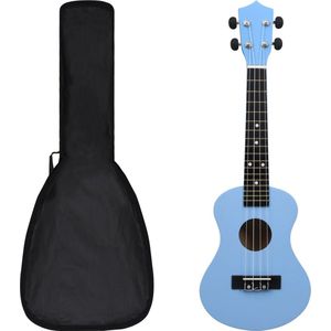 vidaXL - Ukuleleset - met - tas - voor - kinderen - sopraan - 23'' - blauw