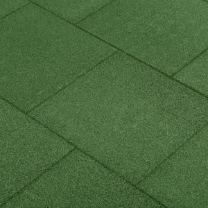 vidaXL - Valtegels - 24 - st - 50x50x3 - cm - rubber - groen