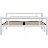 VidaXL Bedframe Metaal Wit/Zwart 120x200 cm