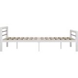 vidaXL Bedframe metaal wit en zwart 160x200 cm