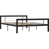 VidaXL Bedframe Metaal Zwart en Wit 120x200 cm