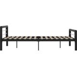 VidaXL Bedframe Metaal Zwart en Wit 120x200 cm