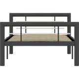 vidaXL Bedframe metaal grijs en wit 90x200 cm