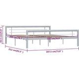 vidaXL Bedframe metaal grijs en wit 180x200 cm