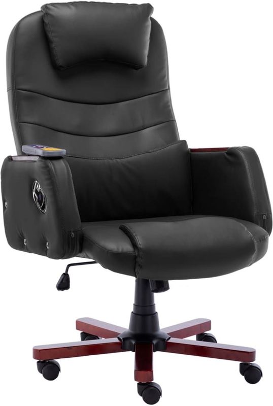 Massage-Bürostuhl Schwarz Kunstleder Vidaxl