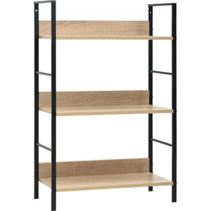 vidaXL Bücherregal 3 Regalböden Eiche 60×27,6×90,5 cm Holzwerkstoff