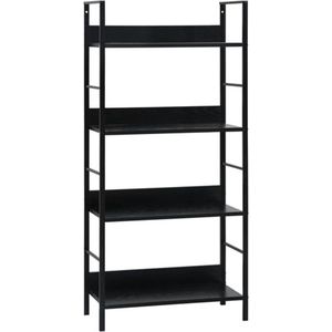 vidaXL-Boekenkast-met-4-schappen-60x27,6x90,5-cm-bewerkt-hout-zwart