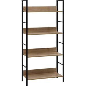 vidaXL-Boekenkast-4-schappen-60x27,6x124,5-cm-bewerkt-hout-eikenkleur