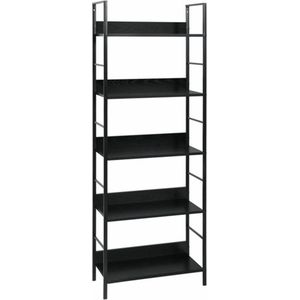 vidaXL-Boekenkast-met-5-schappen-60x27,6x158,5-cm-bewerkt-hout-zwart