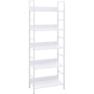 VidaXL Boekenkast 5 Schappen 60x27,6x158,5 cm Spaanplaat Wit