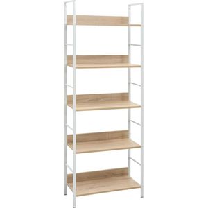 vidaXL-Boekenkast-5-schappen-60x27,6x158,5-cm-bewerkt-hout-eikenkleur