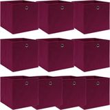 vidaXL Aufbewahrungsboxen 10 Stk. Dunkelrot 32x32x32 cm Stoff