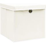 vidaXL Aufbewahrungsboxen mit Deckeln 4 Stk. Weiß 32x32x32 cm Stoff