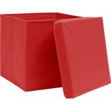 vidaXL Aufbewahrungsboxen mit Deckeln 4 Stk. Rot 32x32x32 cm Stoff