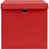 vidaXL Aufbewahrungsboxen mit Deckeln 4 Stk. Rot 32x32x32 cm Stoff