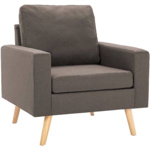 vidaXL Fauteuil stof taupe