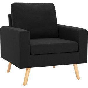 VidaXL Fauteuil Stof Zwart