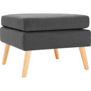 vidaXL - Voetenbank - Donkergrijs - Stof - 54x54x43,5 cm