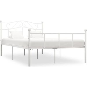 vidaXL Bedframe metaal wit 160x200 cm