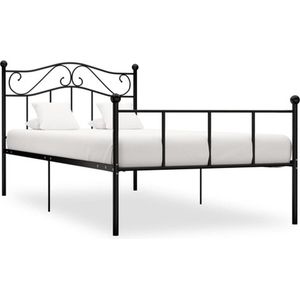 Bedframe metaal zwart 90x200 cm