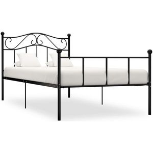 vidaXL Bettgestell Schwarz Metall 90×200 cm