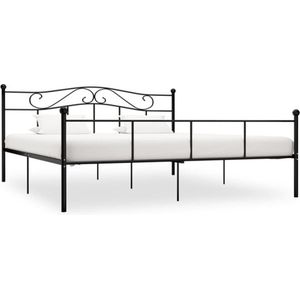 vidaXL Bedframe metaal zwart 180x200 cm