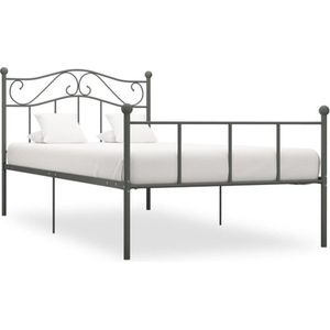 VidaXL Bedframe Metaal Grijs 90x200 cm