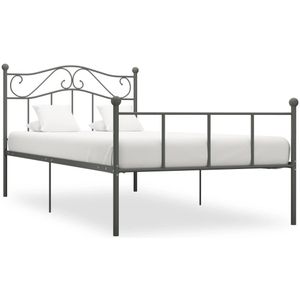 vidaXL Bedframe metaal grijs 100x200 cm