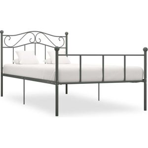 VidaXL Bedframe Metaal Grijs 100x200 cm