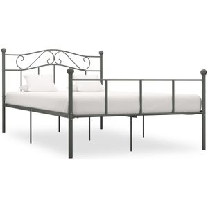 vidaXL - Bedframe - metaal - grijs - 120x200 - cm