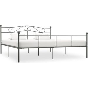 vidaXL Bedframe metaal grijs 180x200 cm