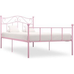 Bedframe metaal roze 90x200 cm