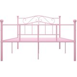 vidaXL Bedframe metaal roze 120x200 cm