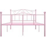 vidaXL Bedframe metaal roze 160x200 cm