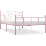 vidaXL Bedframe metaal roze 160x200 cm