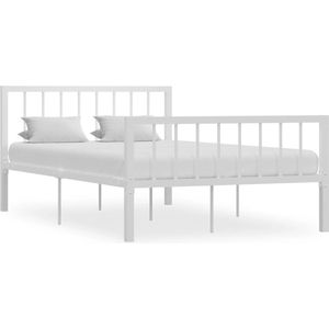 vidaXL Bedframe metaal wit 120x200 cm