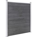 vidaXL WPC Zaun-Set 4 Quadrate + 1 Schräge 792x186 cm Grau