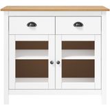 VidaXL Dressoir Hill Range 90x40x80 cm Massief Grenenhout Wit